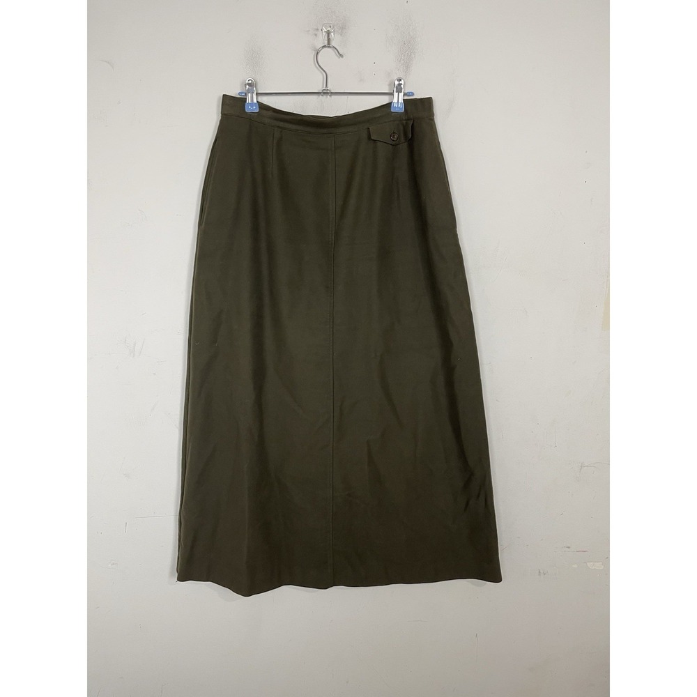 Orvis Womens Skirt 10 Olive Green Maxi Country Timeless Elegant Luxury Old Money